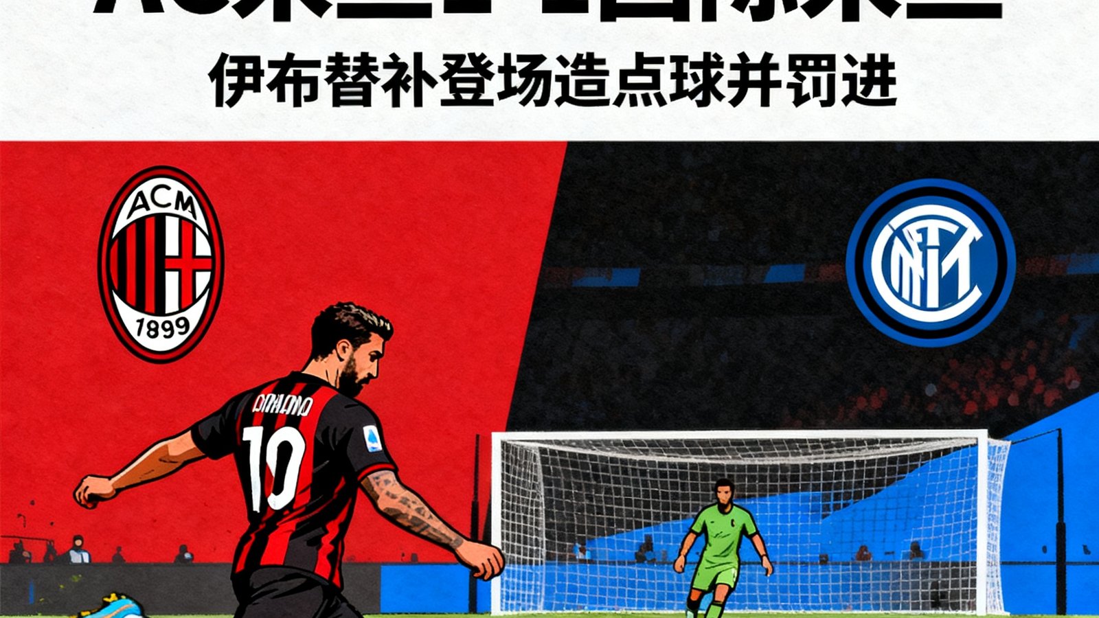 意甲战报：AC米兰1-1国际米兰，伊布替补登场造点球并罚进